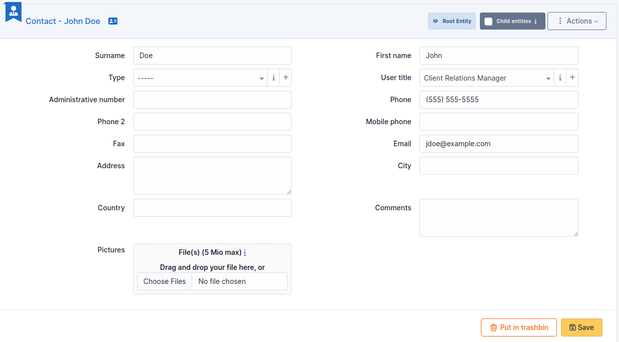 A contact in i-Vertix ITAM