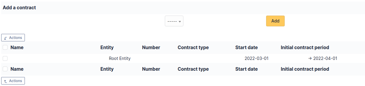 Contract display screen