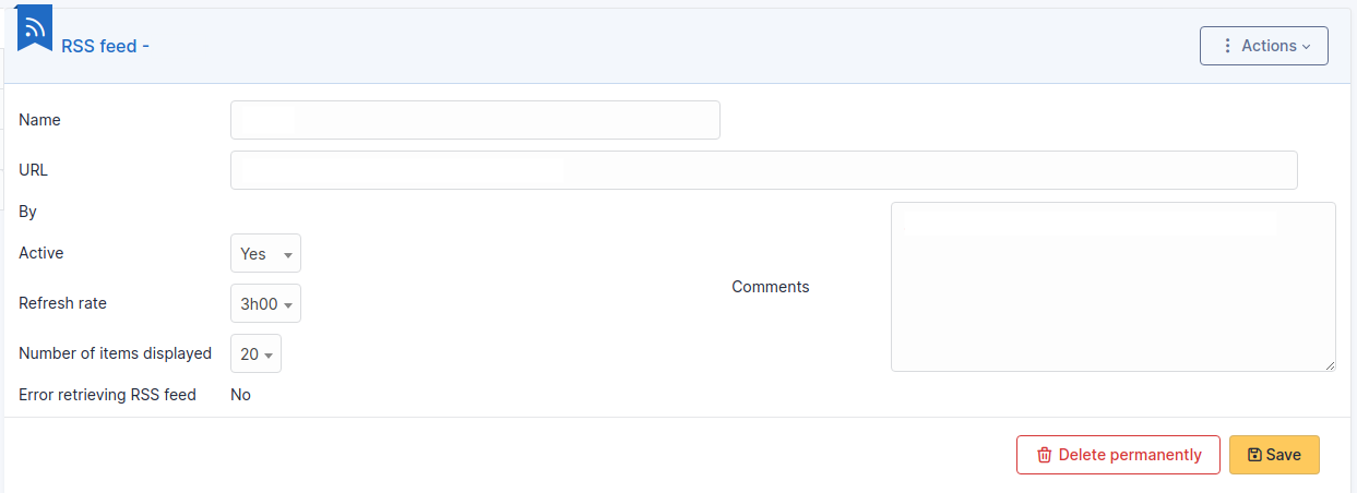 Characteristics of a RSS feed
