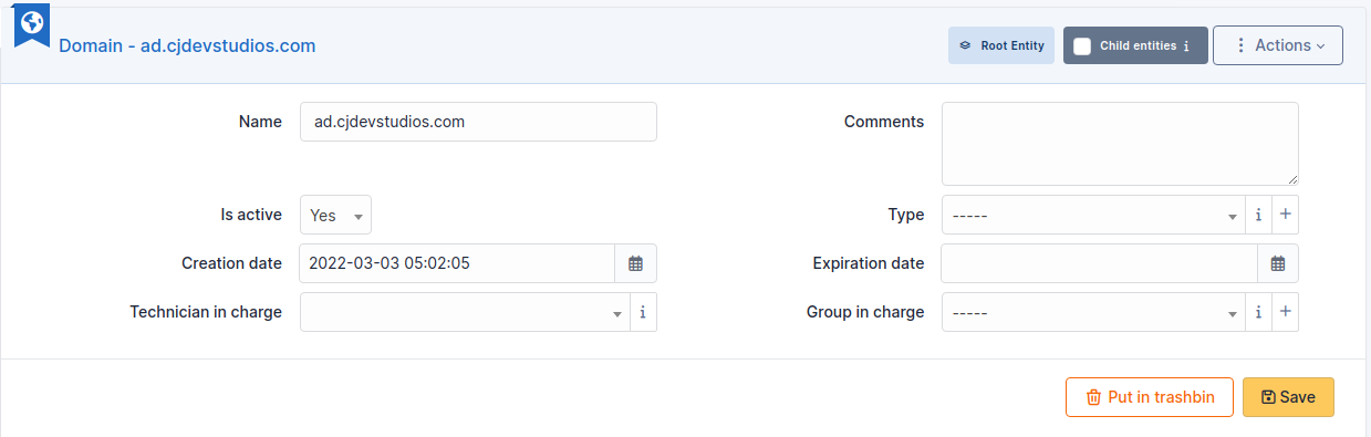 A domain in i-Vertix ITAM