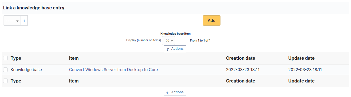 Viewing or adding a knowledge base entry