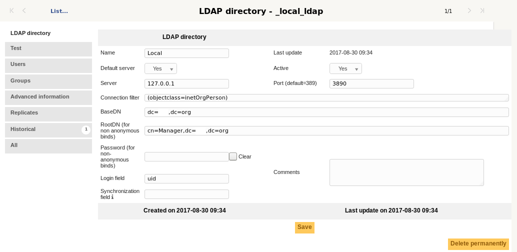 LDAP directory
