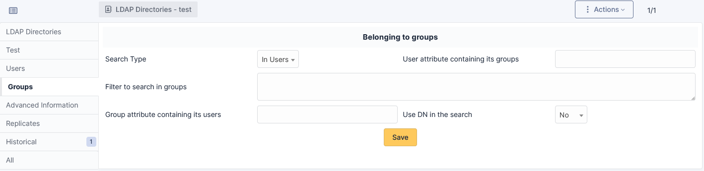 Confiuguration of LDAP groups