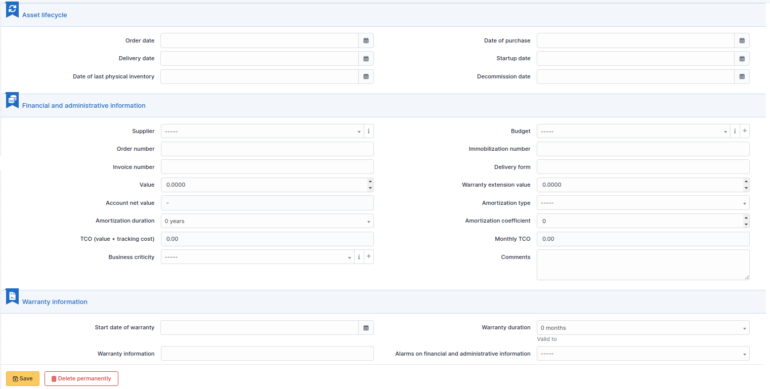 Management screen