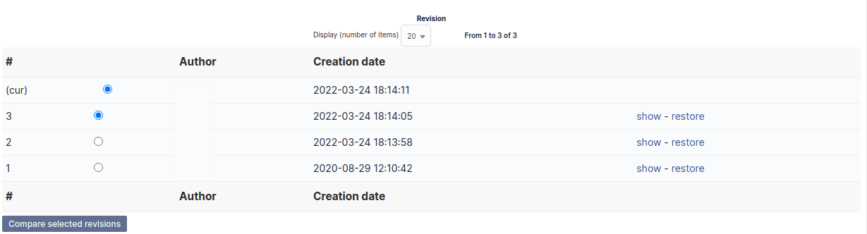 Article revisions