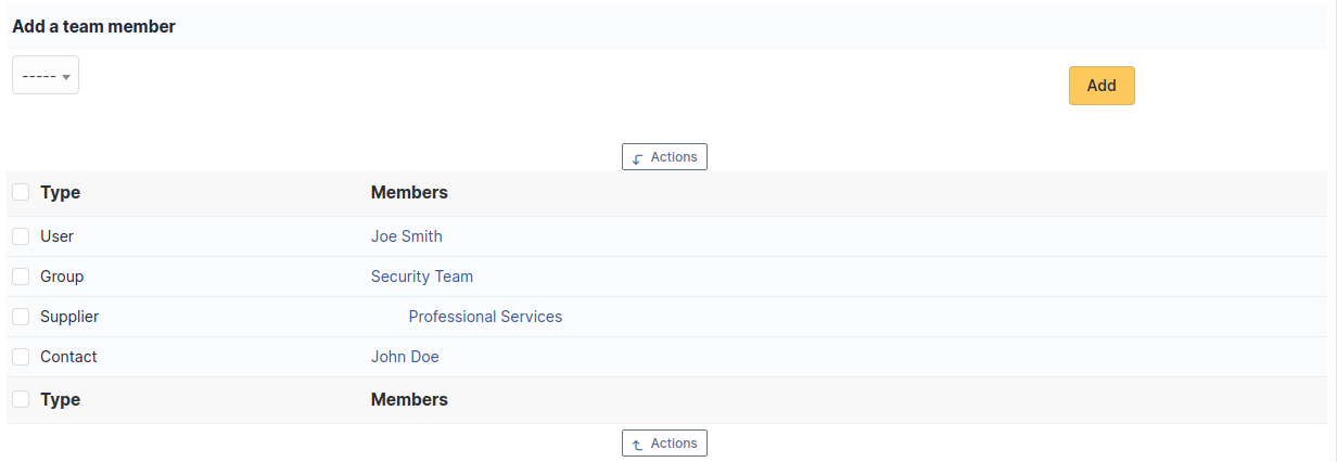 Project&#39;s team